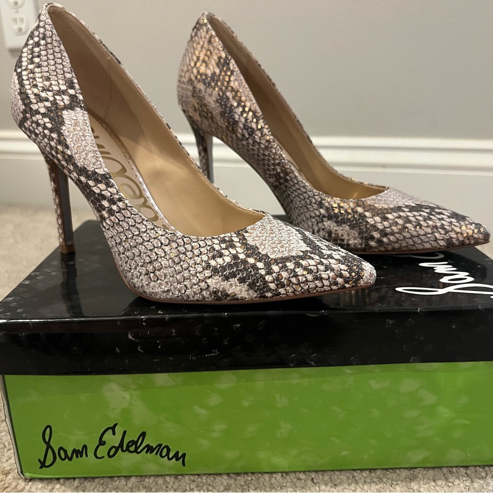 Sam Edelman Hazel Rosegold Python Pumps 6